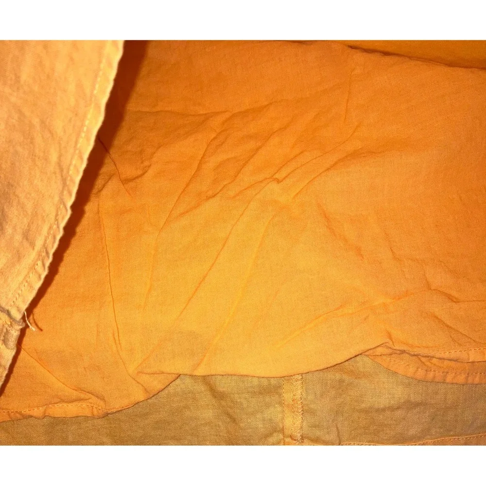 Chic‎ Mini Dress 8 Orange Linen Cotton Lightweight Lined Vibrant Boho Festival
